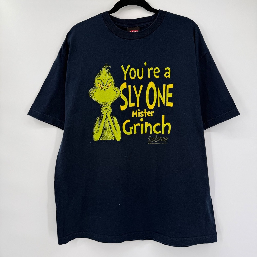 Dr Seuss Mr Grinch Movie Promo Y2K 2006 Mens XL Shirt Short Sleeve Graphic